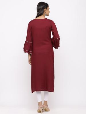 embroidered straight kurta - 17280731 - Standard Image - 3