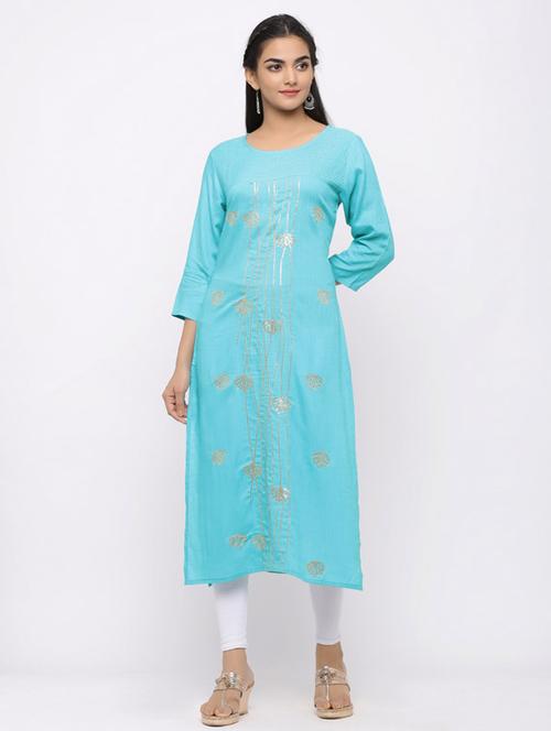 sequined straight kurta - 17280737 - Standard Image - 1