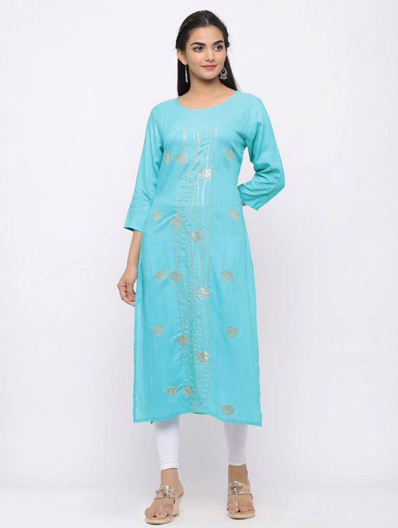 sequined straight kurta - 17280737 - Zoom Image - 1