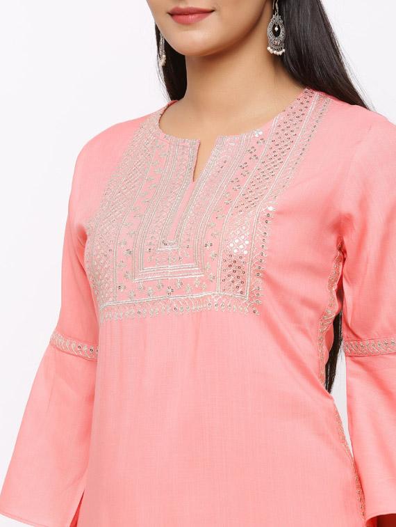 sequined straight kurta - 17280742 - Zoom Image - 4