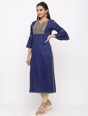 sequined straight kurta - 17280743 - Standard Image - 2