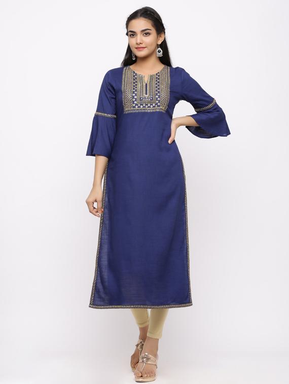 sequined straight kurta - 17280743 - Zoom Image - 1