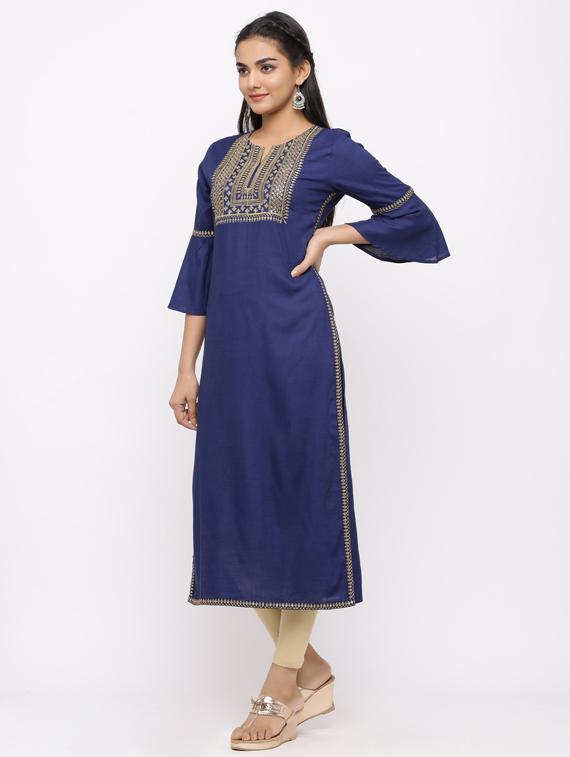 sequined straight kurta - 17280743 - Zoom Image - 2