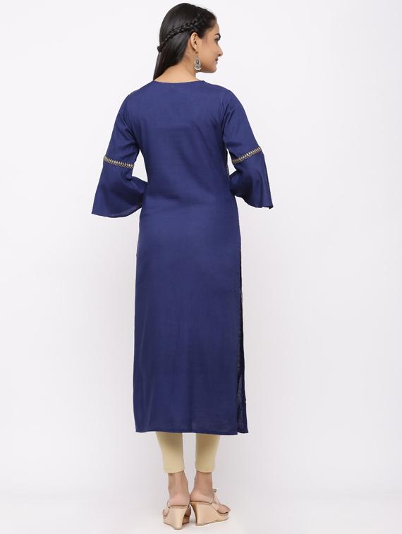 sequined straight kurta - 17280743 - Zoom Image - 3