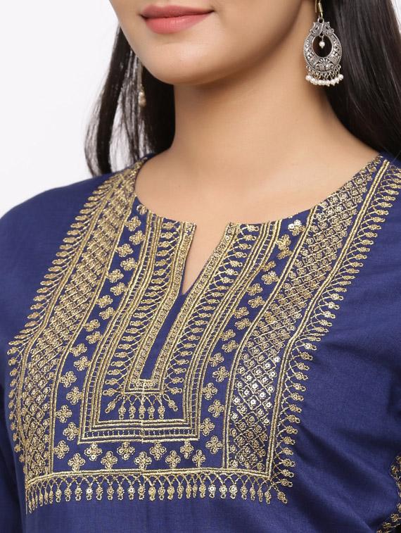 sequined straight kurta - 17280743 - Zoom Image - 4