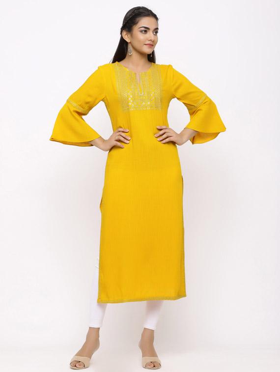 sequined straight kurta - 17280749 - Zoom Image - 1