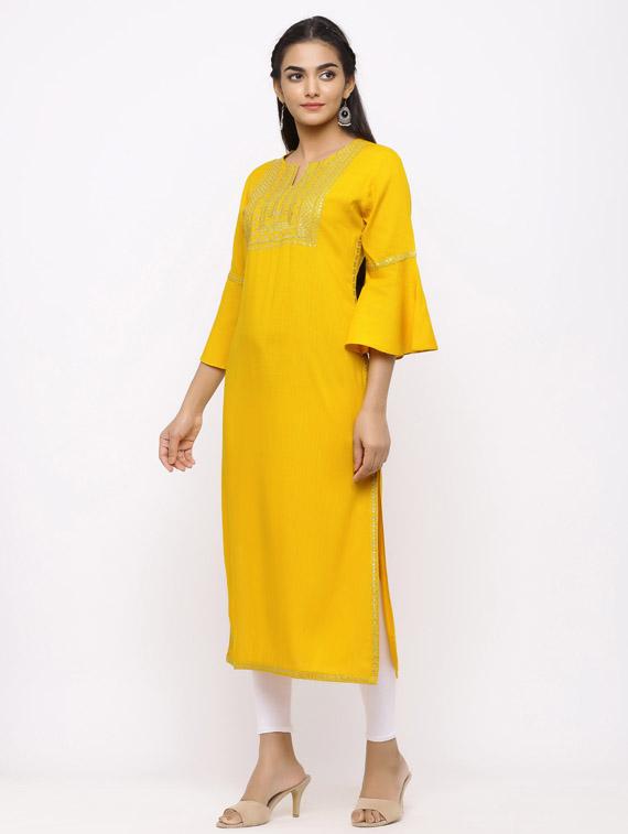 sequined straight kurta - 17280749 - Zoom Image - 2