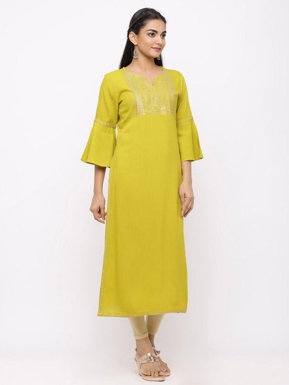 sequined straight kurta - 17280753 - Zoom Image - 2