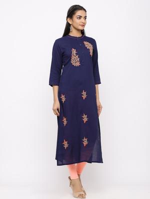 embroidered straight kurta - 17280761 - Standard Image - 2