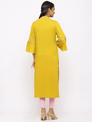 embroidered straight kurta - 17280764 - Standard Image - 3