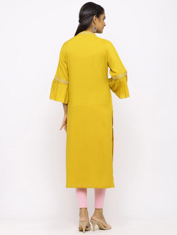 embroidered straight kurta - 17280764 - Zoom Image - 3