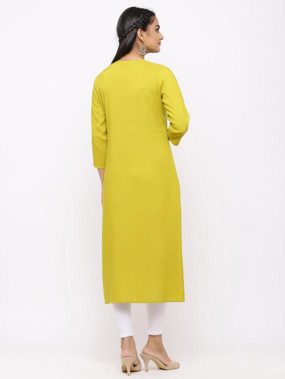 embroidered straight kurta - 17280780 - Zoom Image - 3