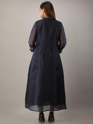 embroidered a-line kurta - 17280782 - Standard Image - 3