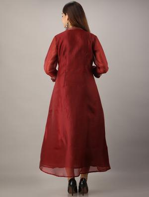 embroidered a-line kurta - 17280783 - Standard Image - 3