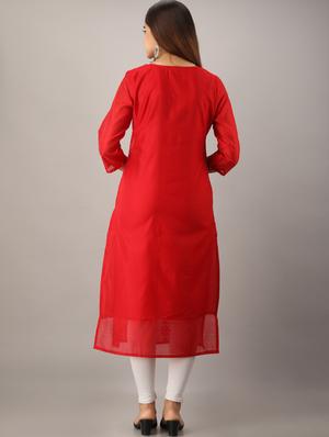 embroidered straight kurta - 17280788 - Standard Image - 3