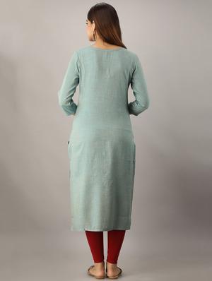 embroidered straight kurta - 17280809 - Standard Image - 3