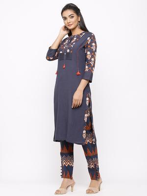 floral kurta pant set - 17280822 - Standard Image - 2
