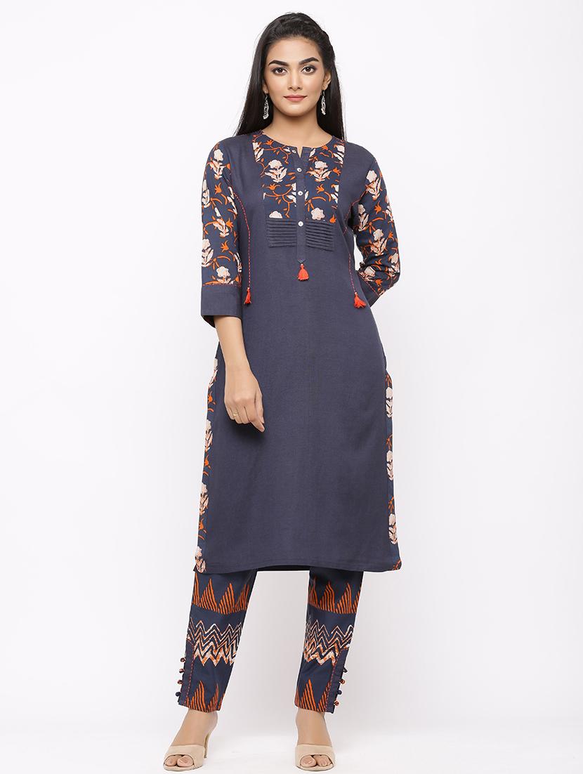 floral kurta pant set - 17280822 - Zoom Image - 1