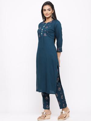 floral kurta pant set - 17280824 - Standard Image - 2