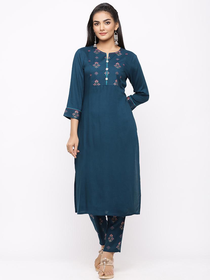 floral kurta pant set - 17280824 - Zoom Image - 1