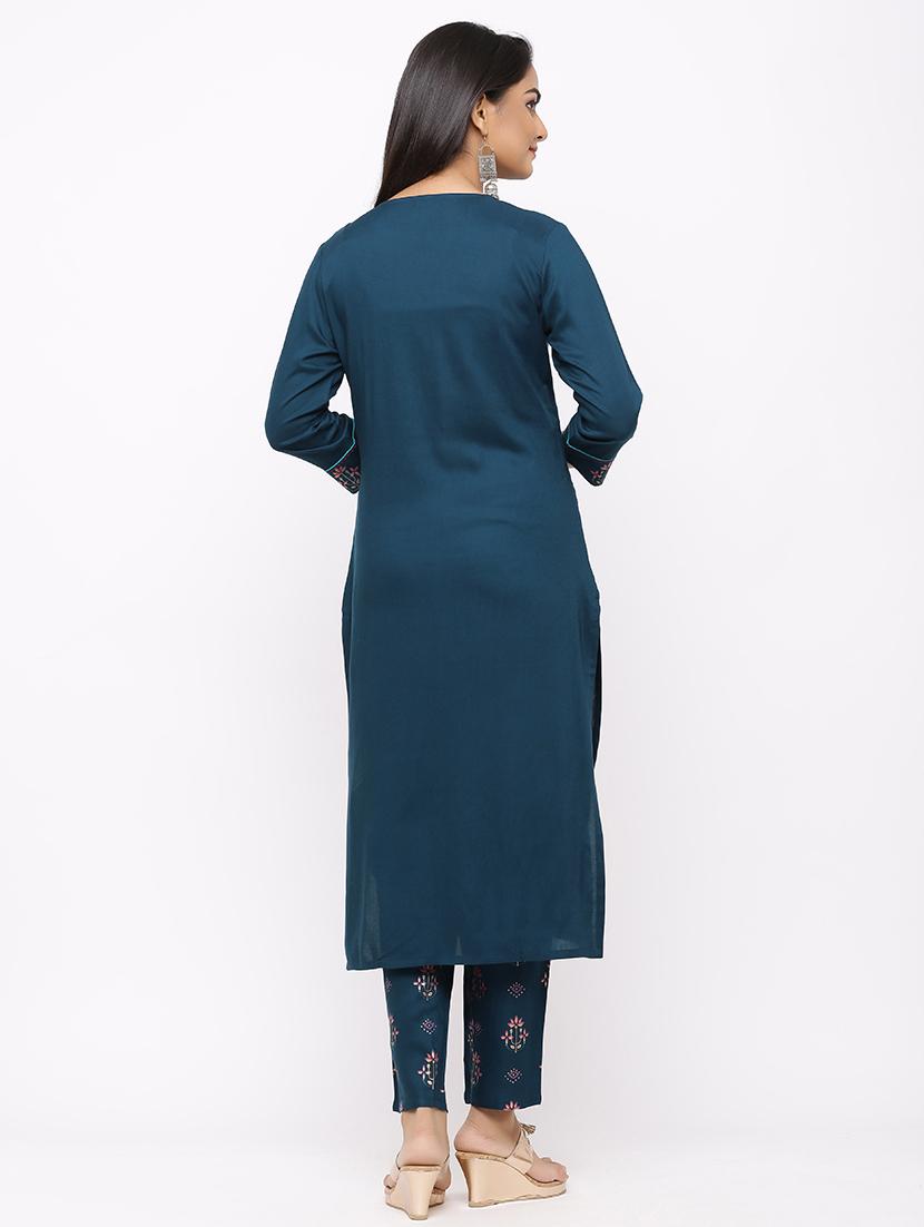 floral kurta pant set - 17280824 - Zoom Image - 3