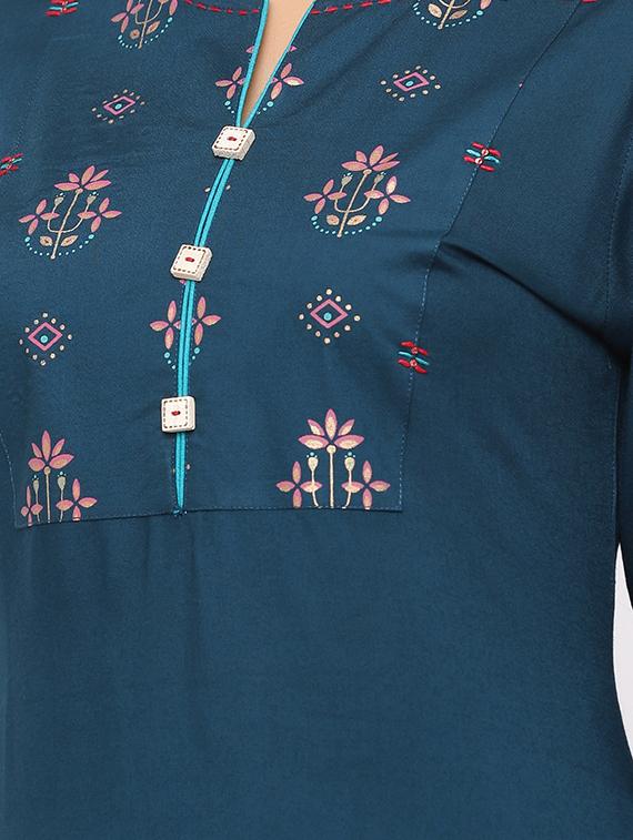 floral kurta pant set - 17280824 - Zoom Image - 4