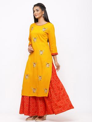 embroidered kurta skirt set - 17280830 - Standard Image - 2