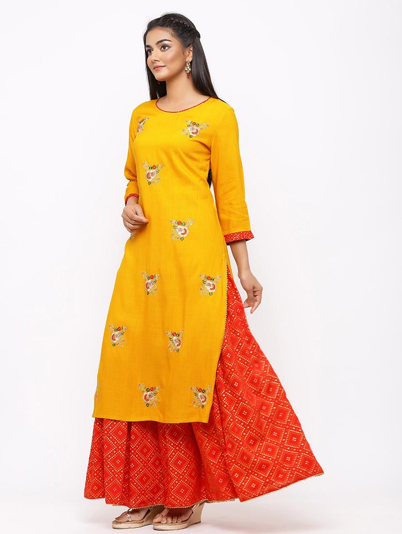 embroidered kurta skirt set - 17280830 - Zoom Image - 2