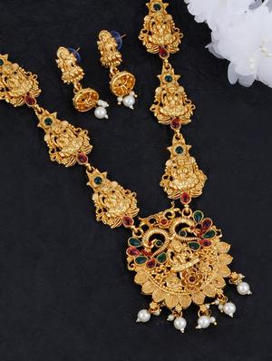 gold plated necklaces and earring - 17280884 - Standard Image - 2