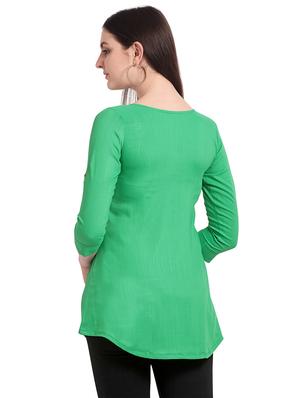 embroidered a-line kurti - 17280897 - Standard Image - 3