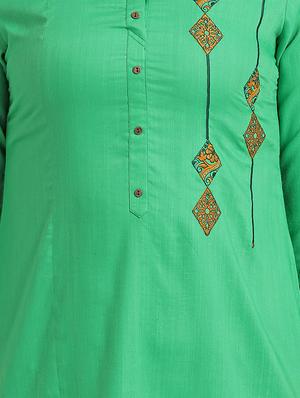 embroidered a-line kurti - 17280897 - Standard Image - 5