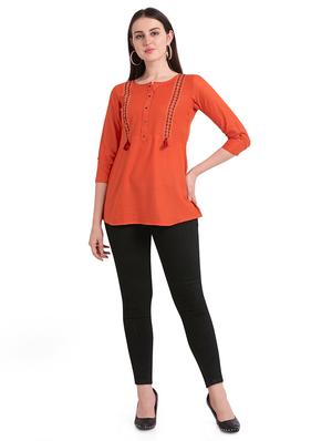 embroidered a-line kurti - 17280902 - Standard Image - 4