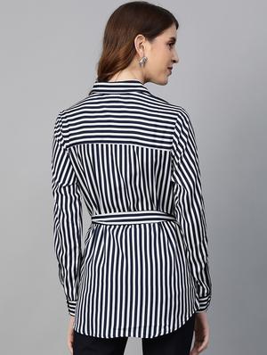 striped belted shirt - 17281270 - Standard Image - 3