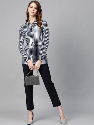 striped belted shirt - 17281270 - Standard Image - 4