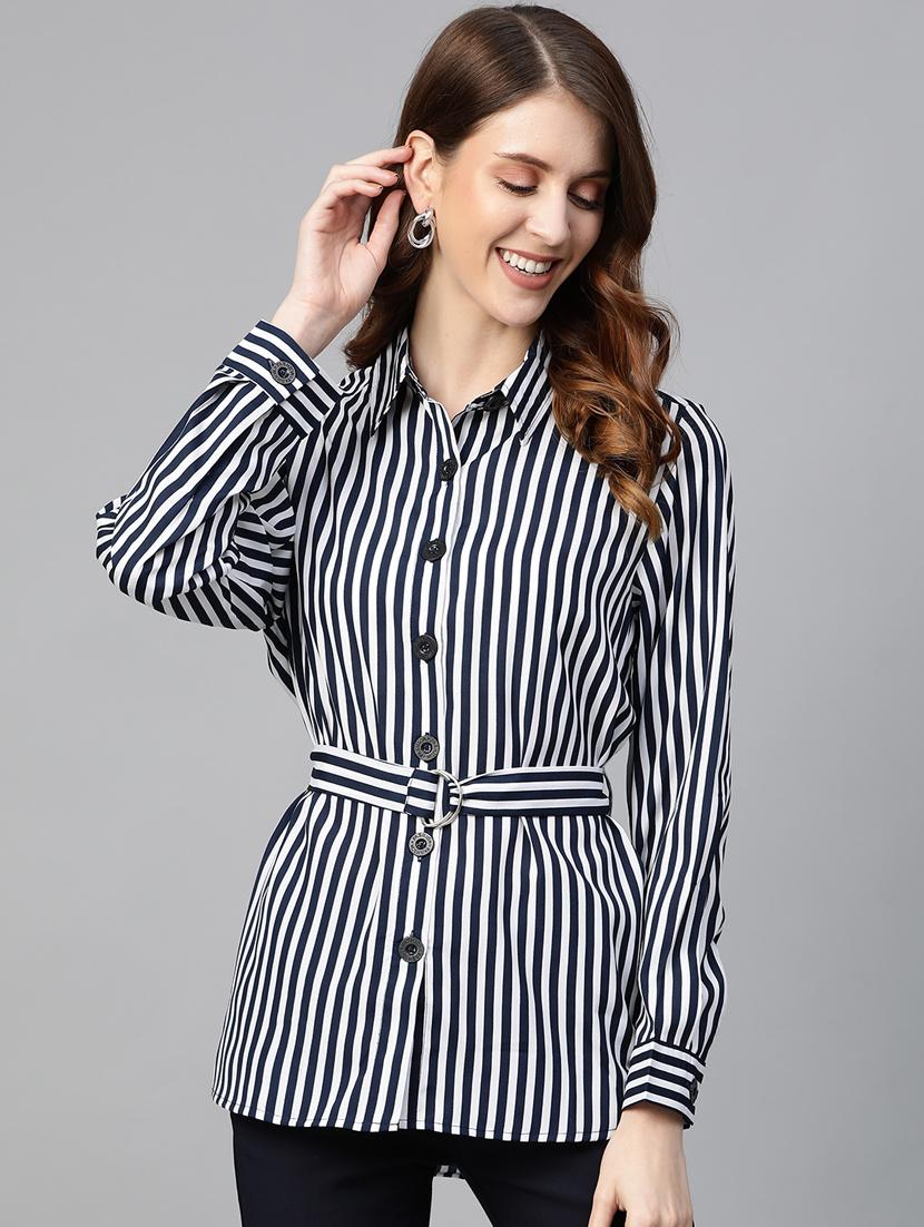 striped belted shirt - 17281270 - Zoom Image - 1