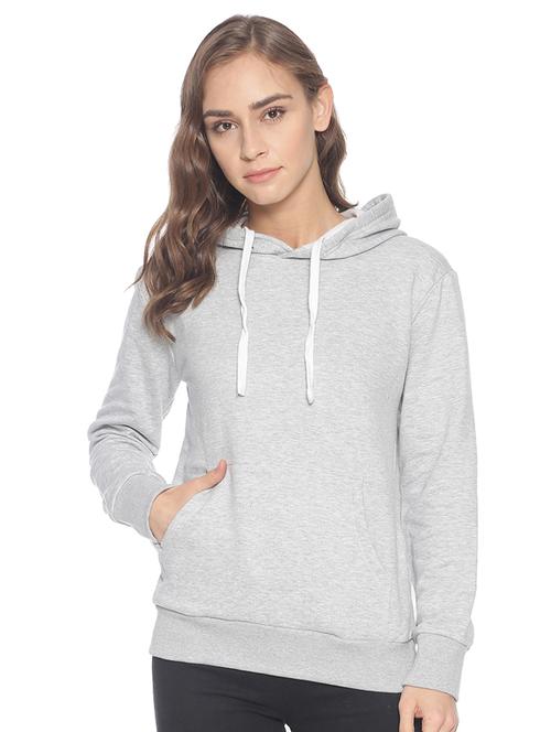 grey melange hooded sweatshirt - 17281394 - Standard Image - 1