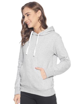 grey melange hooded sweatshirt - 17281394 - Standard Image - 2
