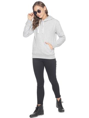 grey melange hooded sweatshirt - 17281394 - Standard Image - 4