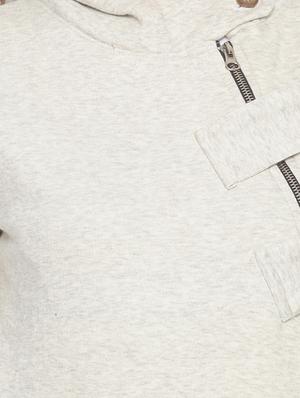 asymmetric zipper melange hoodie - 17281448 - Standard Image - 5