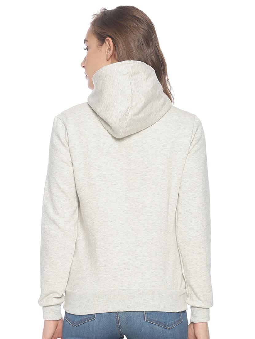 asymmetric zipper melange hoodie - 17281448 - Zoom Image - 3