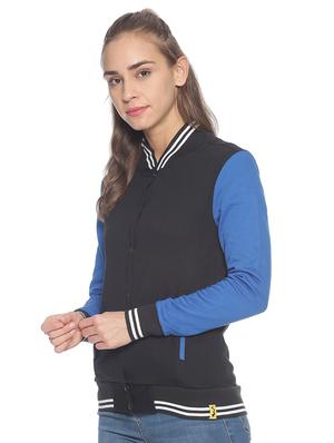 contrast sleeves varsity jacket - 17281459 - Standard Image - 2