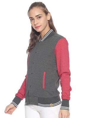 contrast sleeves varsity jacket - 17281460 - Standard Image - 2