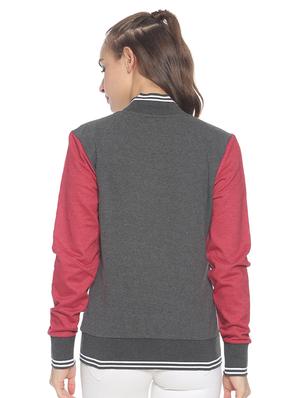 contrast sleeves varsity jacket - 17281460 - Standard Image - 3