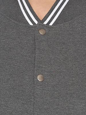 contrast sleeves varsity jacket - 17281460 - Standard Image - 4