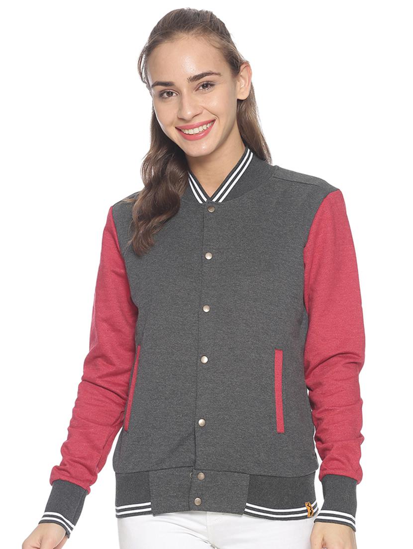 contrast sleeves varsity jacket - 17281460 - Zoom Image - 1
