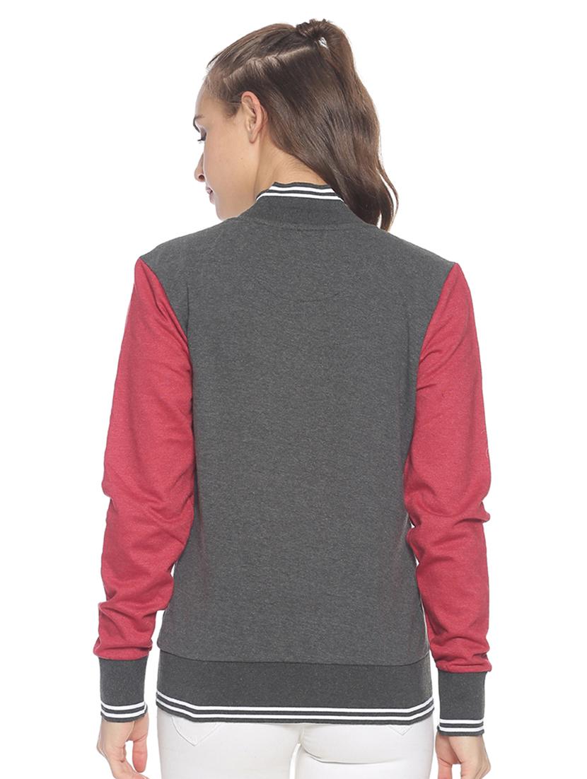 contrast sleeves varsity jacket - 17281460 - Zoom Image - 3