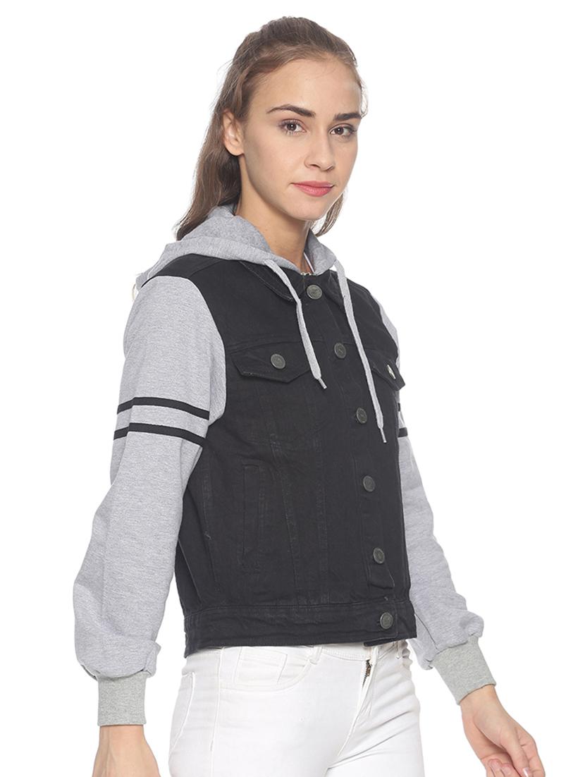 hooded neck varsity jacket - 17281464 - Zoom Image - 2