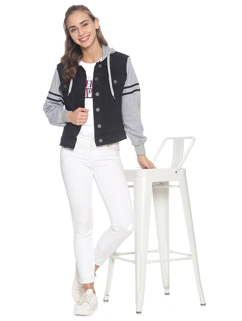hooded neck varsity jacket - 17281464 - Zoom Image - 4