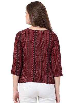 round neck printed top - 17281472 - Standard Image - 3
