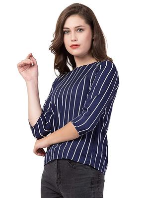 round neck striped top - 17281473 - Standard Image - 2